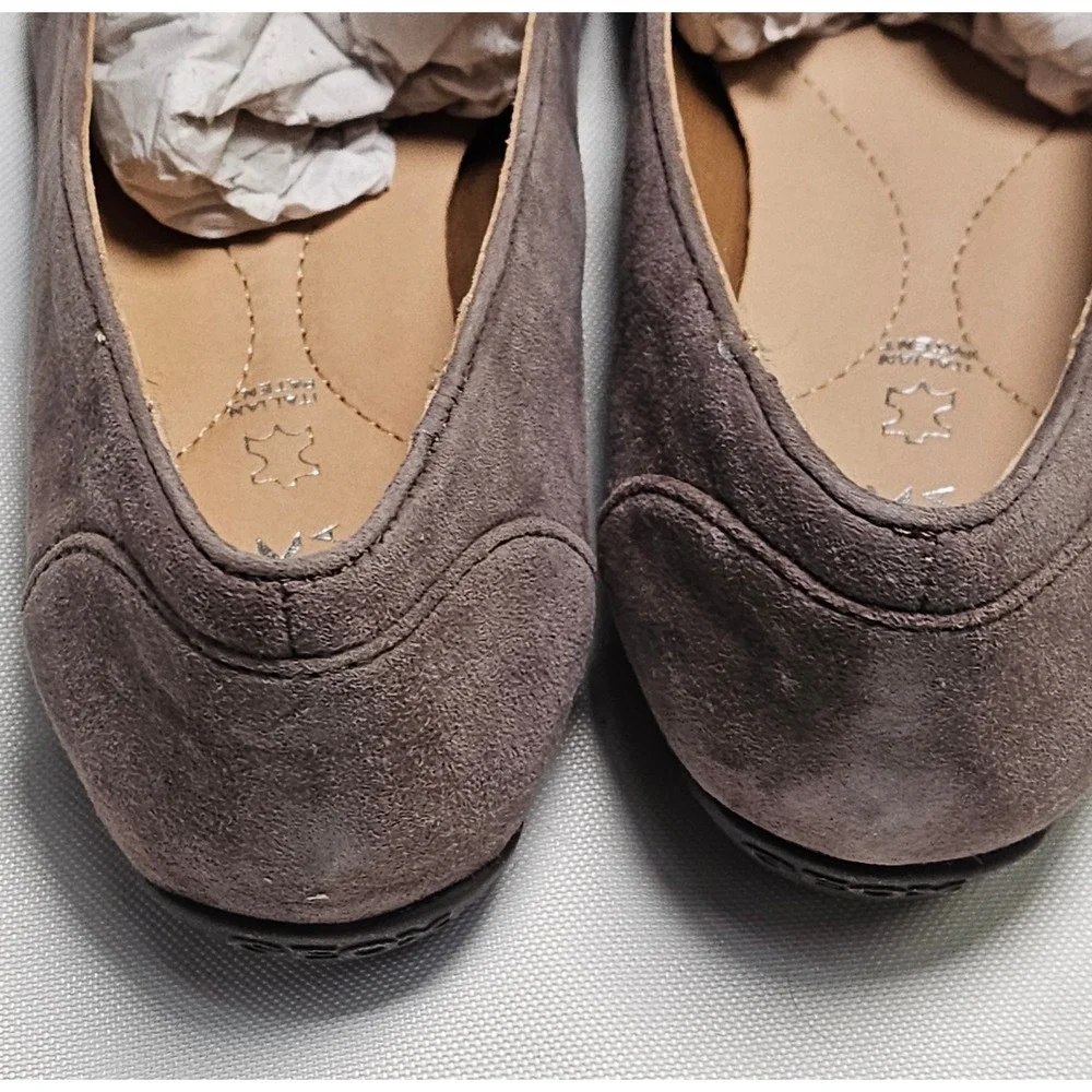 Geox Respira D Charlene J Dove Grey Goat Suede Loafer Flats‎ Women's 5 Italian